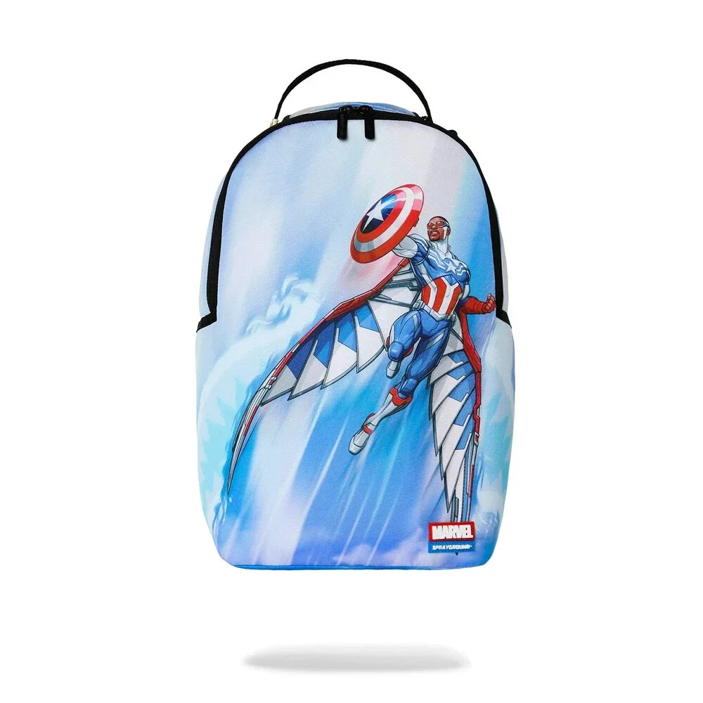 Sprayground Marvel Falcon SOAR to New Heights Backpack Blue Shoulder Bag SPR344